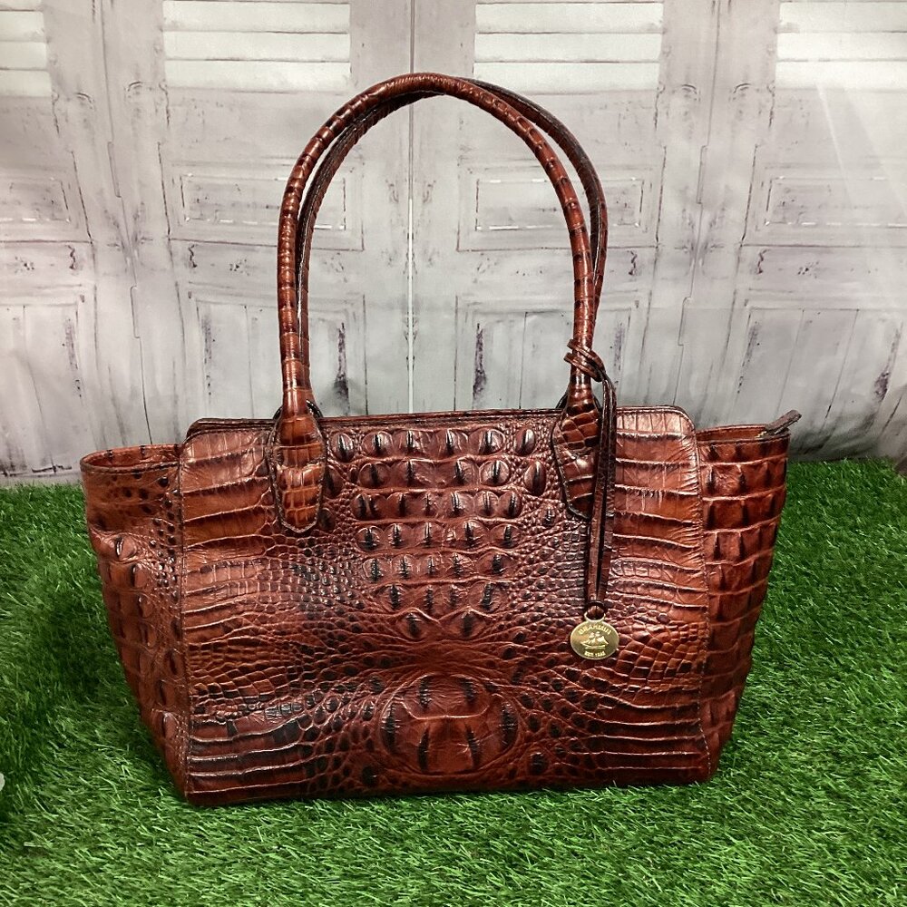 Brahmin Handbag Tote Cognac Brown